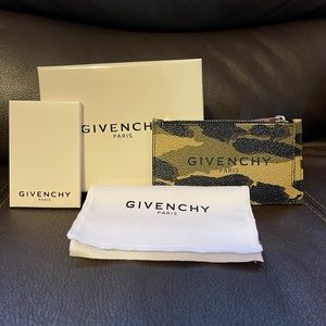 Givenchy camouflage coated canvas card holder